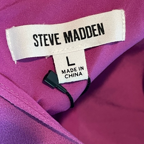 Steve Madden Tarin Dress L Orchid Purple Asymmetric Hem Slip Midi NWT - Picture 12 of 13